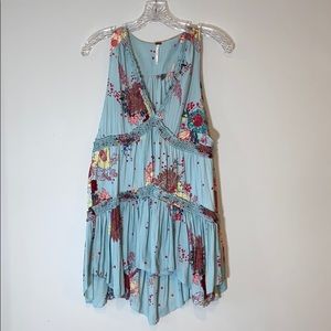 Free People Floral Print Sleeveless Tunic